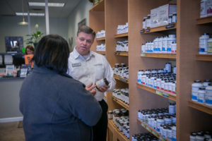 Bill counseling on an over the counter product with a patient. Consultations are available during our normal operating hours.